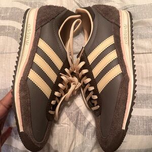 Adidas Brown and Cream Retro Sneakers